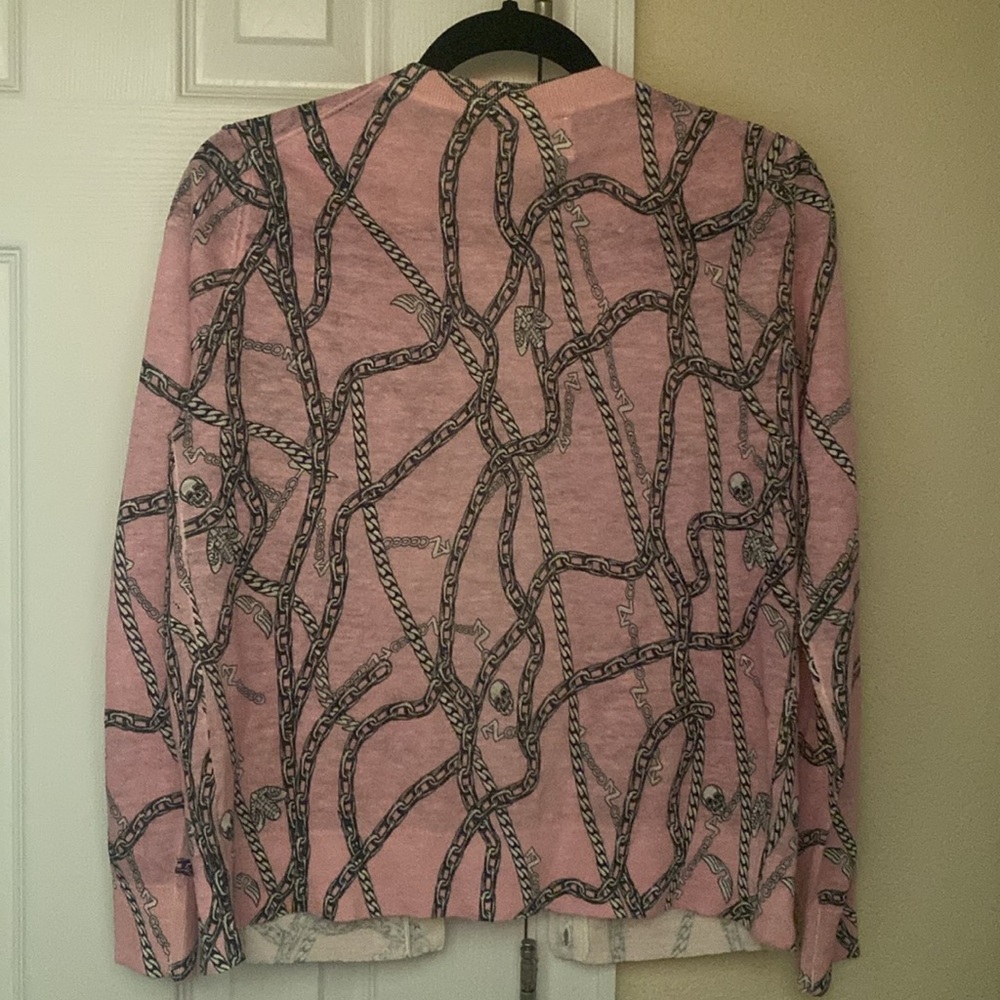 Pink Chain Pattern Cardigan - Picture 2 of 3